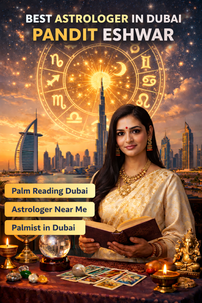 best astrologer in Dubai? Consult Pandit Eshwar for accurate horoscope reading, love and marriage guidance, career astrology, and personalized Vedic astrology solutions in Dubai.